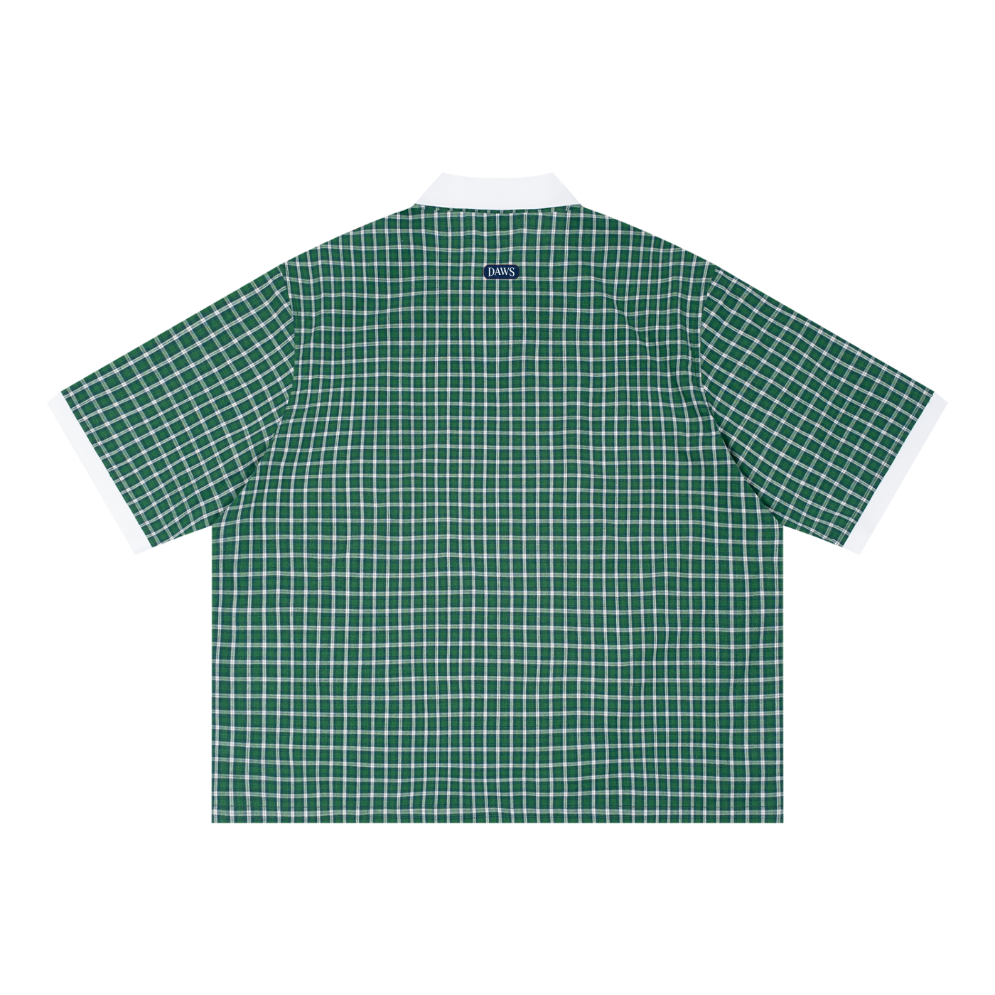 Unisex Boxy Plaid Color Block Polo Shirt