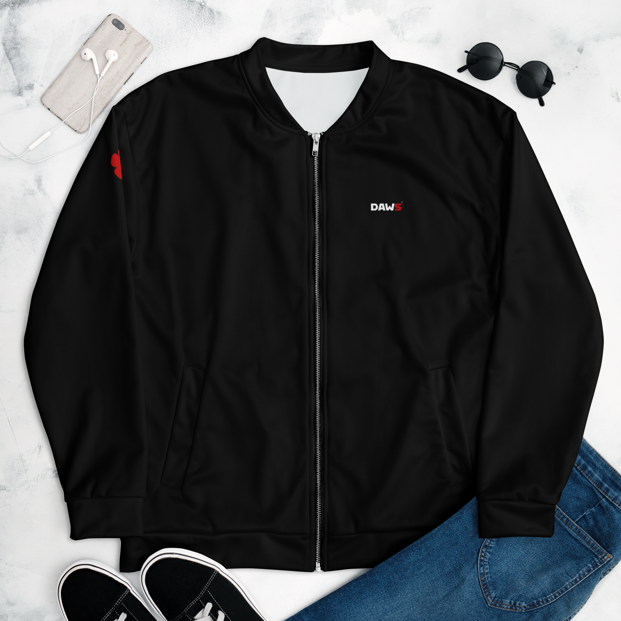 Chaqueta Bomber All Over Negra unisex