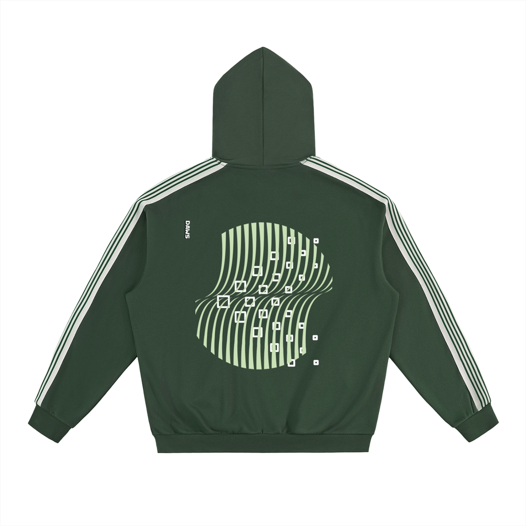 Sudadera Oversize con capucha y rayas laterales DAWS Select vista trasera