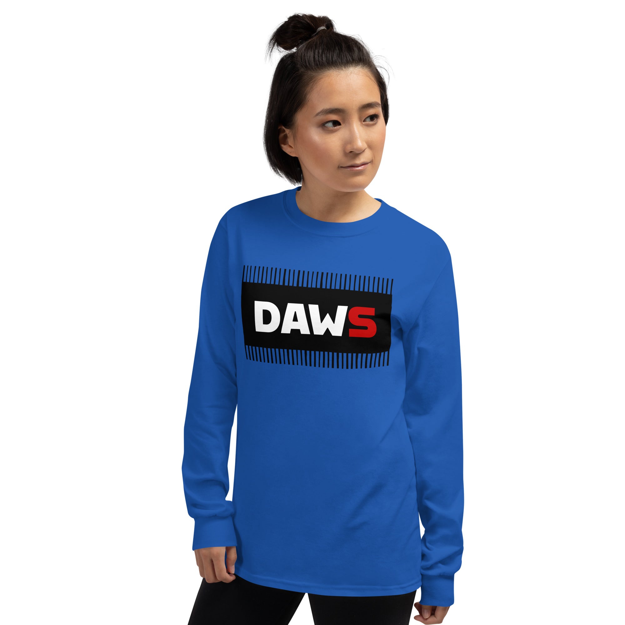 Camiseta manga larga azul hombre mujer