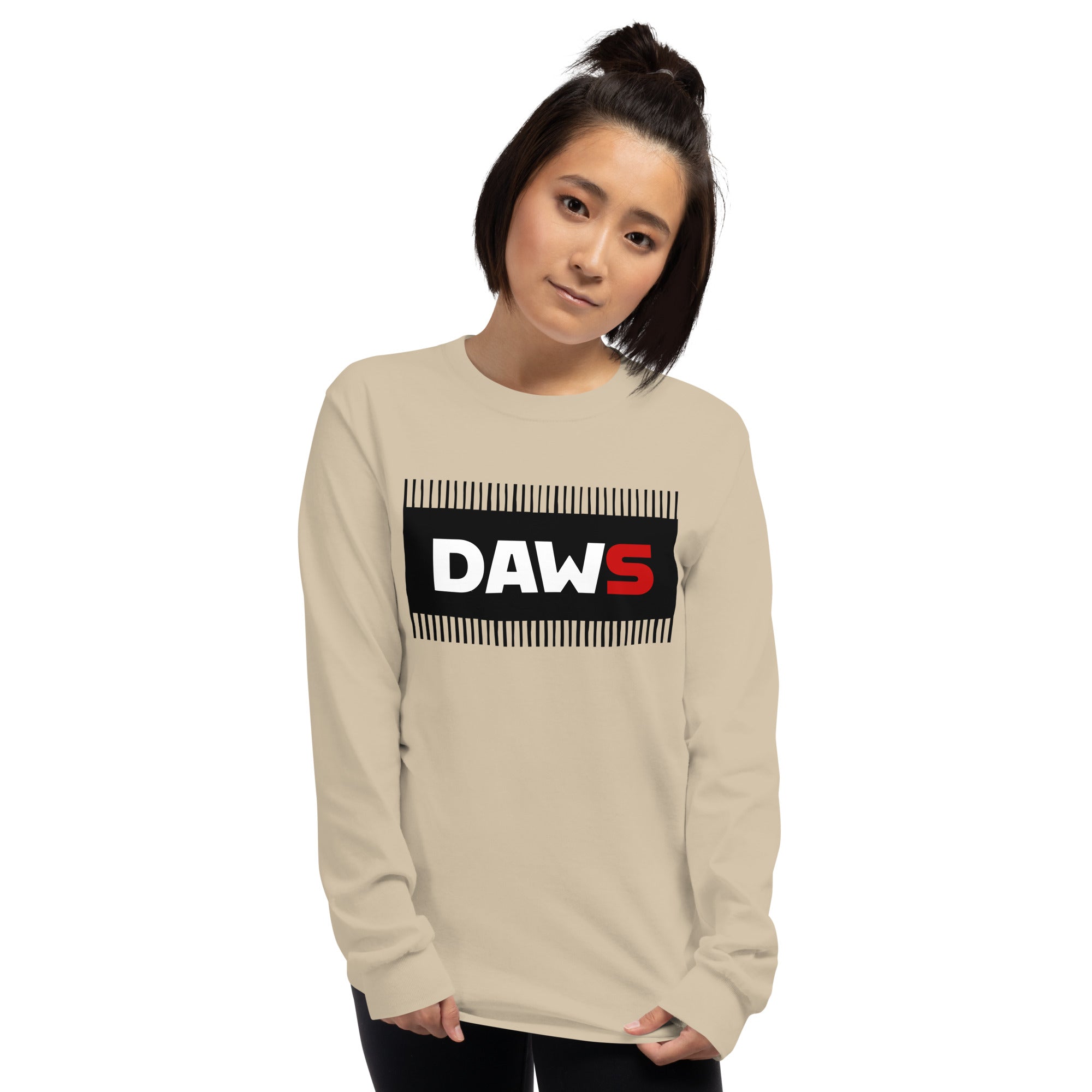 Camiseta manga larga color arena hombre mujer