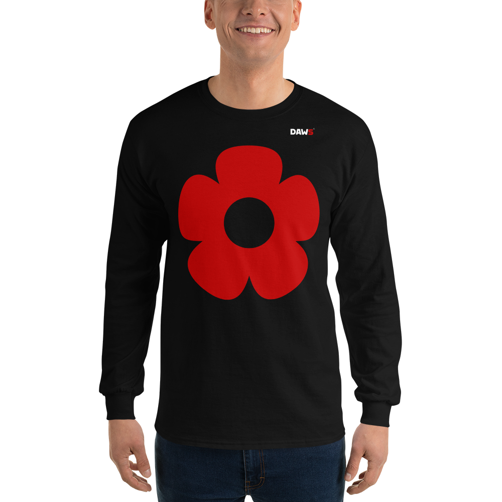 Camiseta manga larga hombre con flores