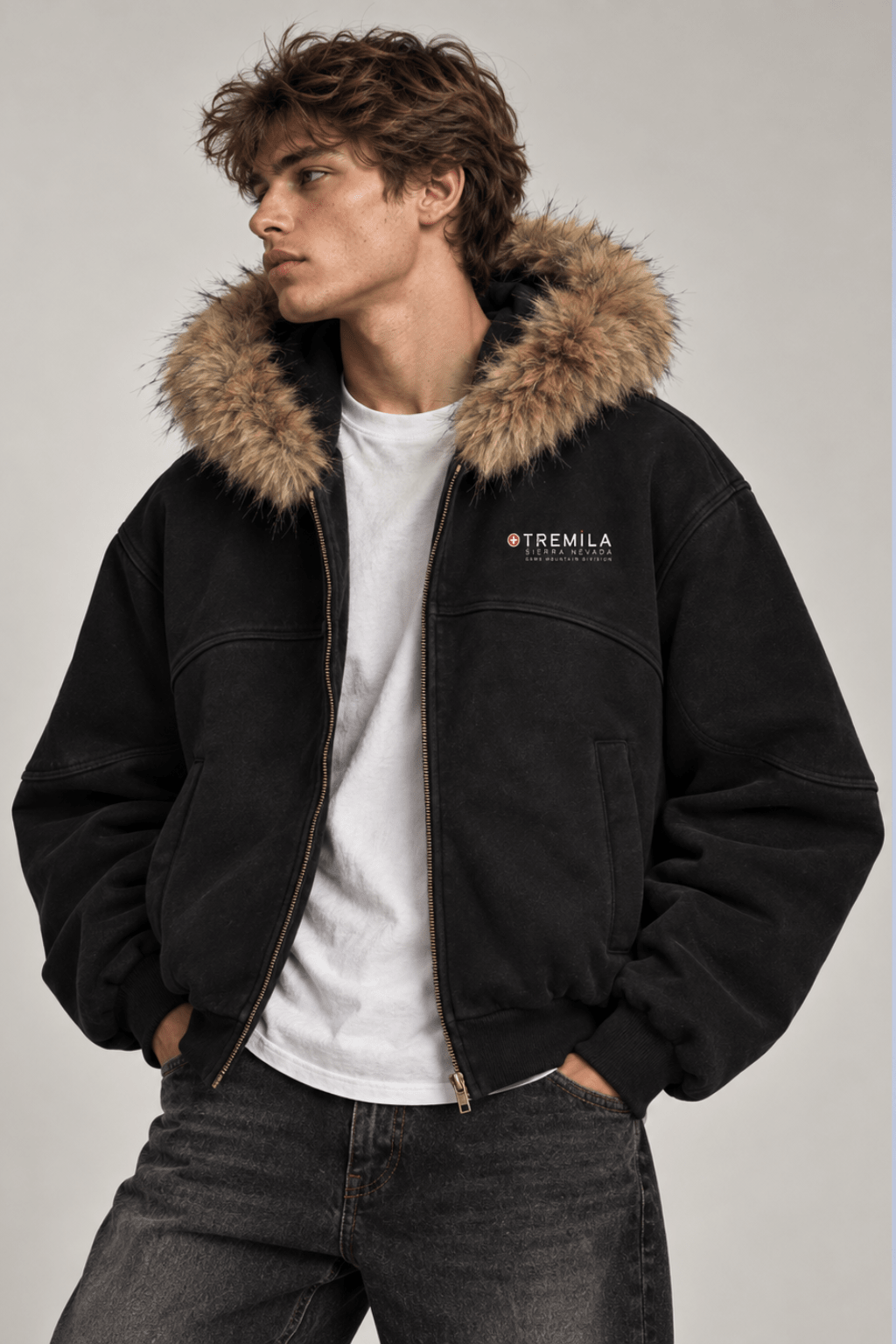 +3000 Fur Hoodie Black - Chaqueta DAWS
