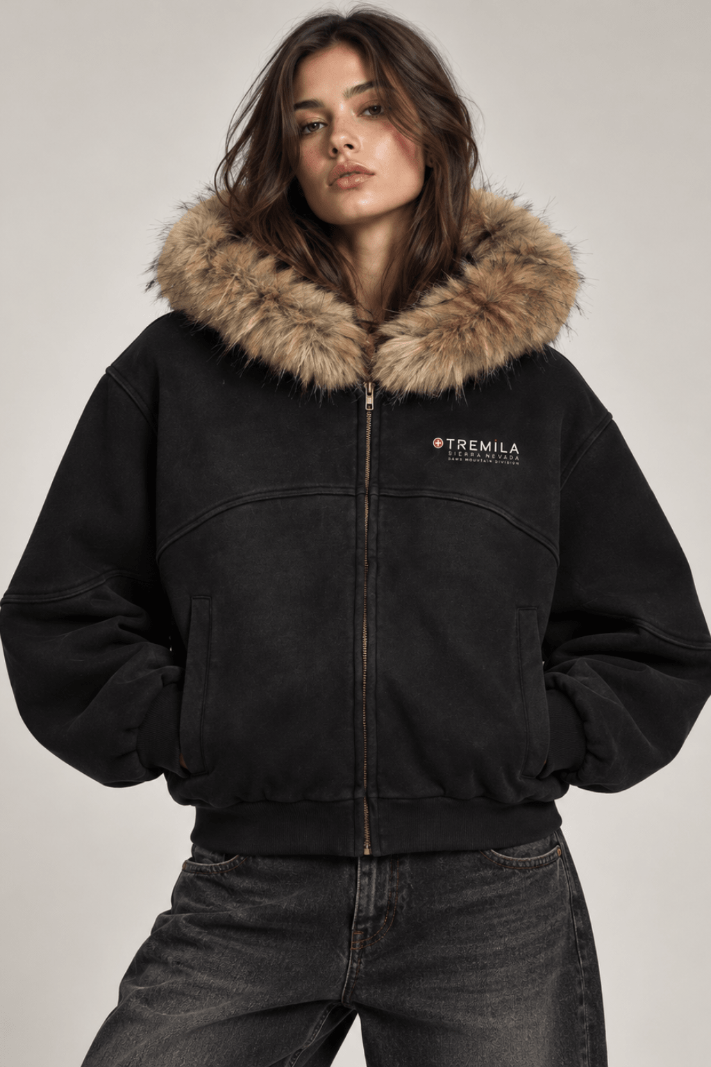 +3000 Fur Hoodie Black - Chaqueta DAWS