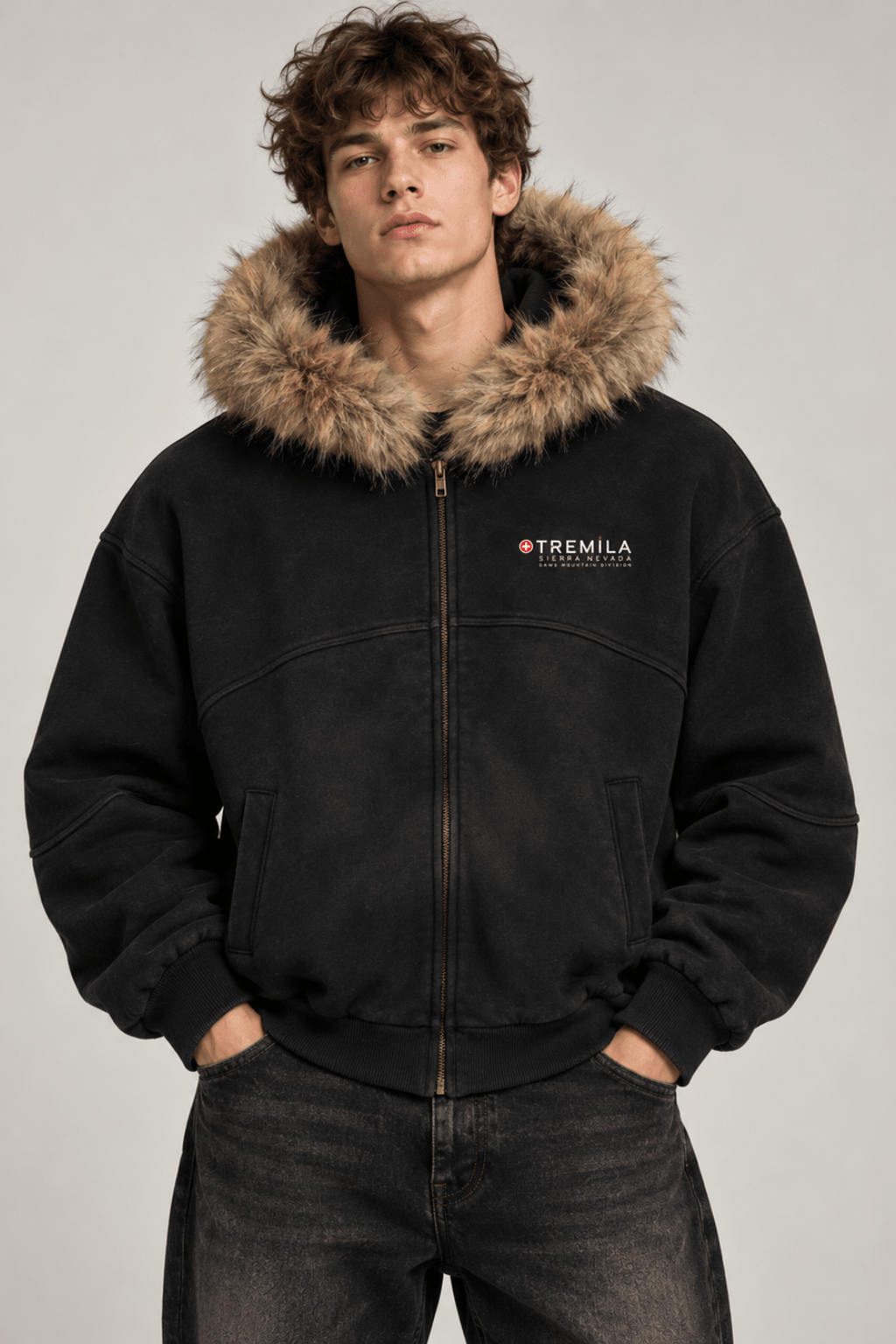 +3000 Fur Hoodie Black - Chaqueta DAWS