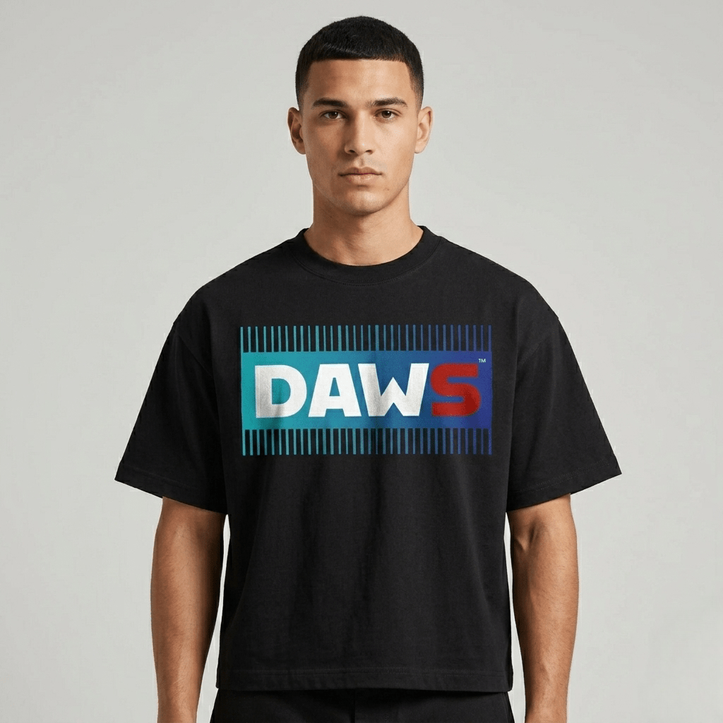 Blue Stam Boxy Quality Basic Negro - Camisetas DAWS