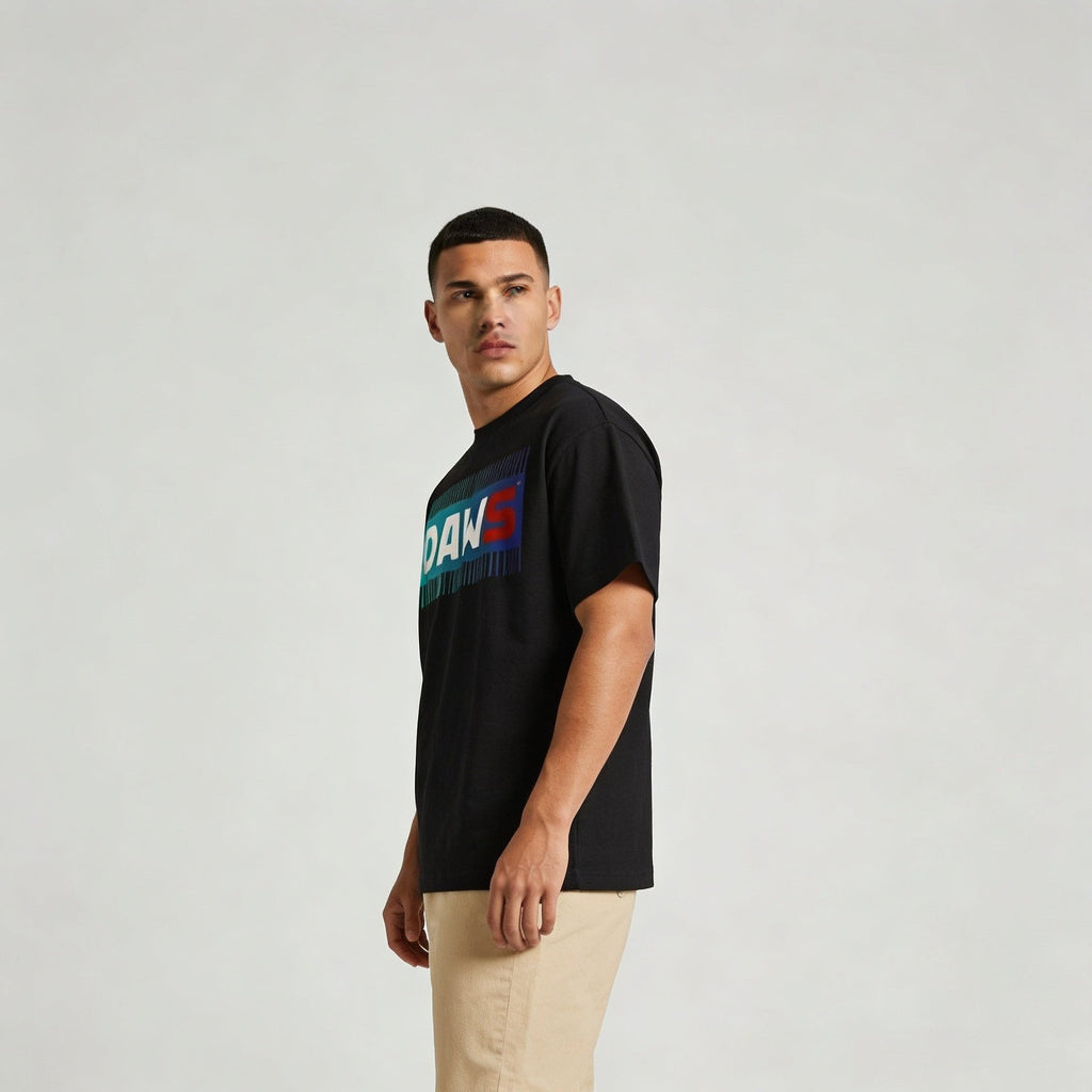 Blue Stam Boxy Quality Basic Negro - Camisetas DAWS