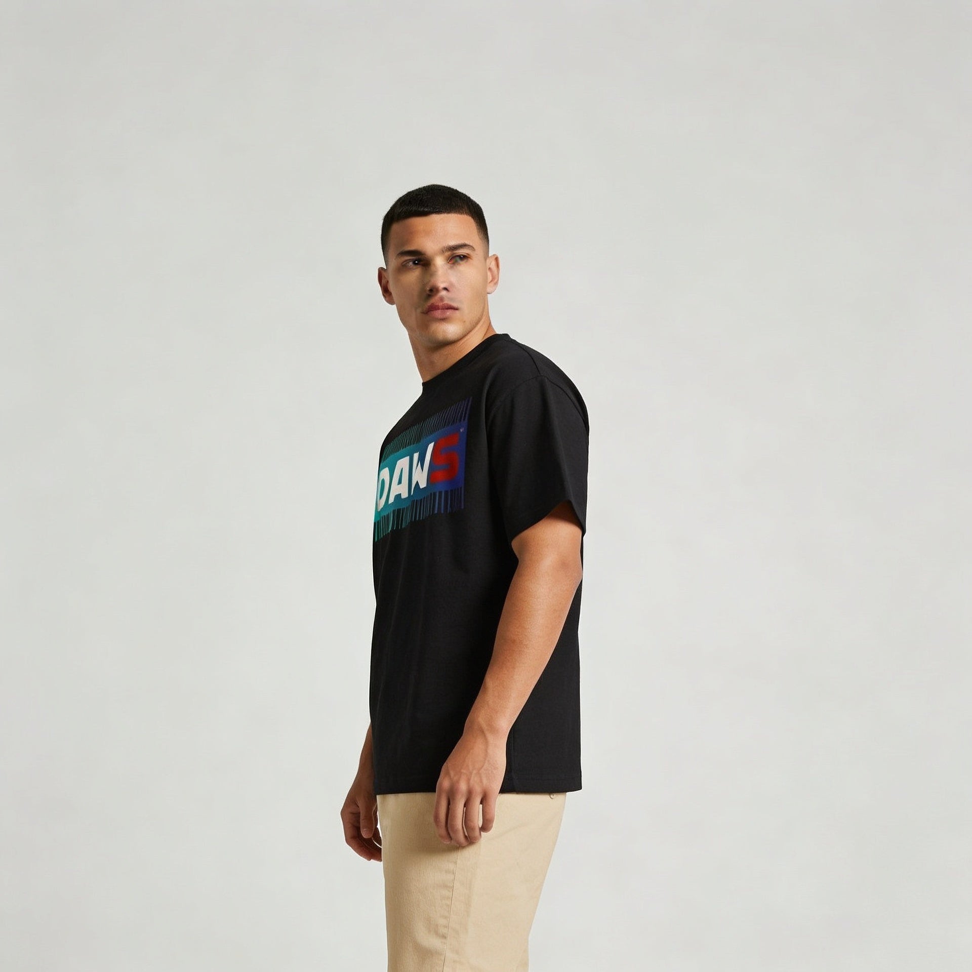 Blue Stam Boxy Quality Basic Negro - Camisetas DAWS