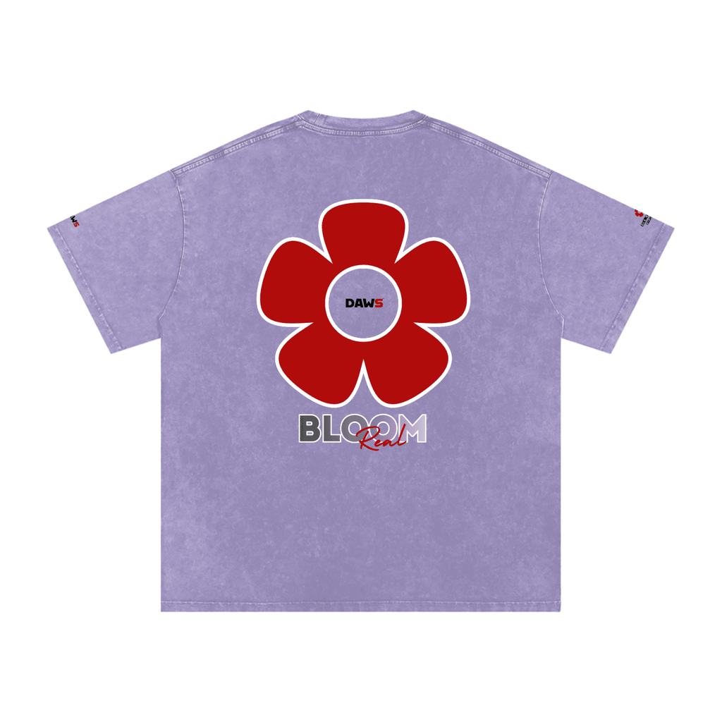 Camiseta Bloom Real oversize de algodón lavado a nieve DAWS Select unisex color - Streetwear DAWS