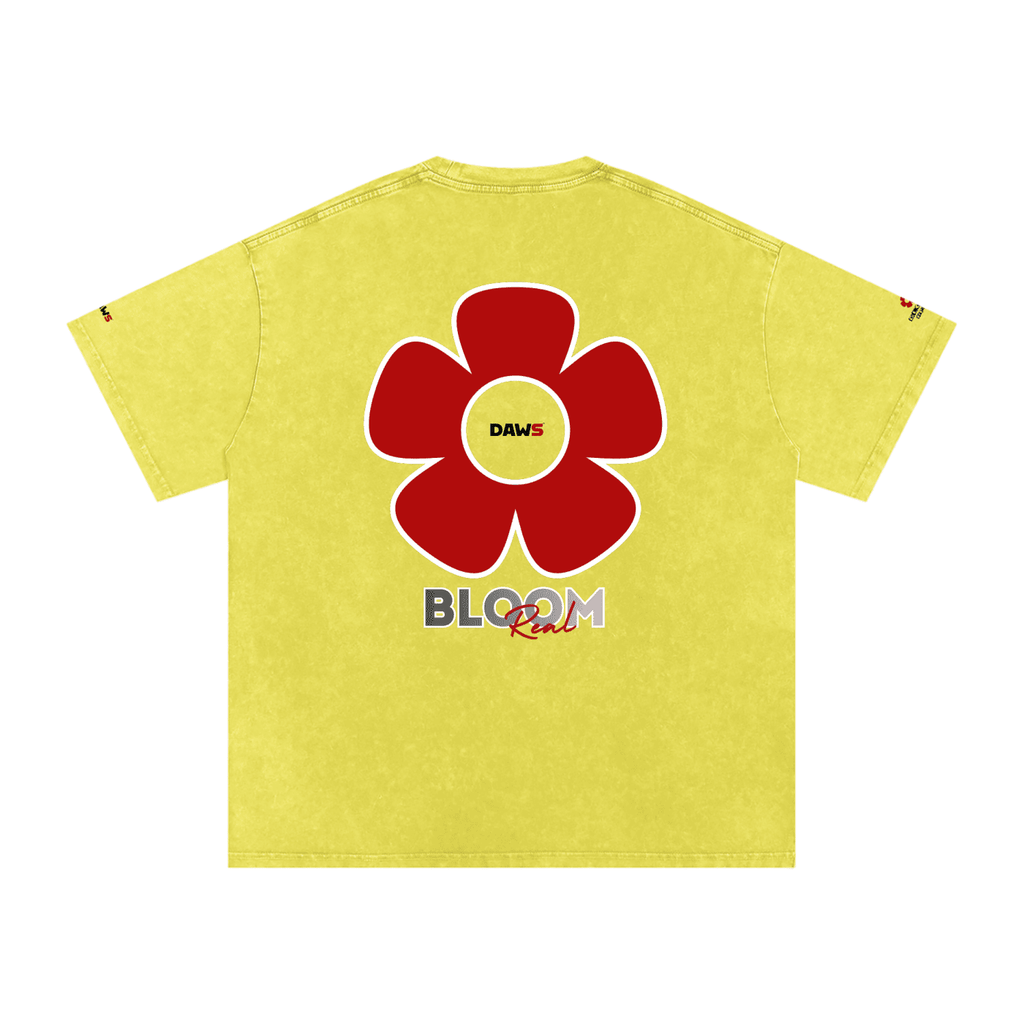 Camiseta Bloom Real oversize de algodón lavado a nieve DAWS Select unisex color - Streetwear DAWS