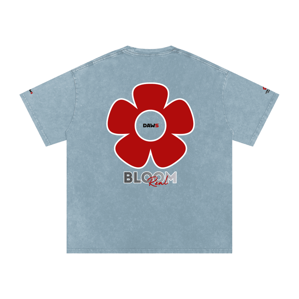 Camiseta Bloom Real oversize de algodón lavado a nieve DAWS Select unisex color - Streetwear DAWS