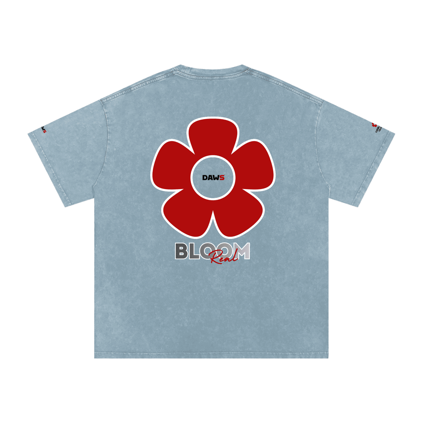 Camiseta Bloom Real oversize de algodón lavado a nieve DAWS Select unisex color - Streetwear DAWS