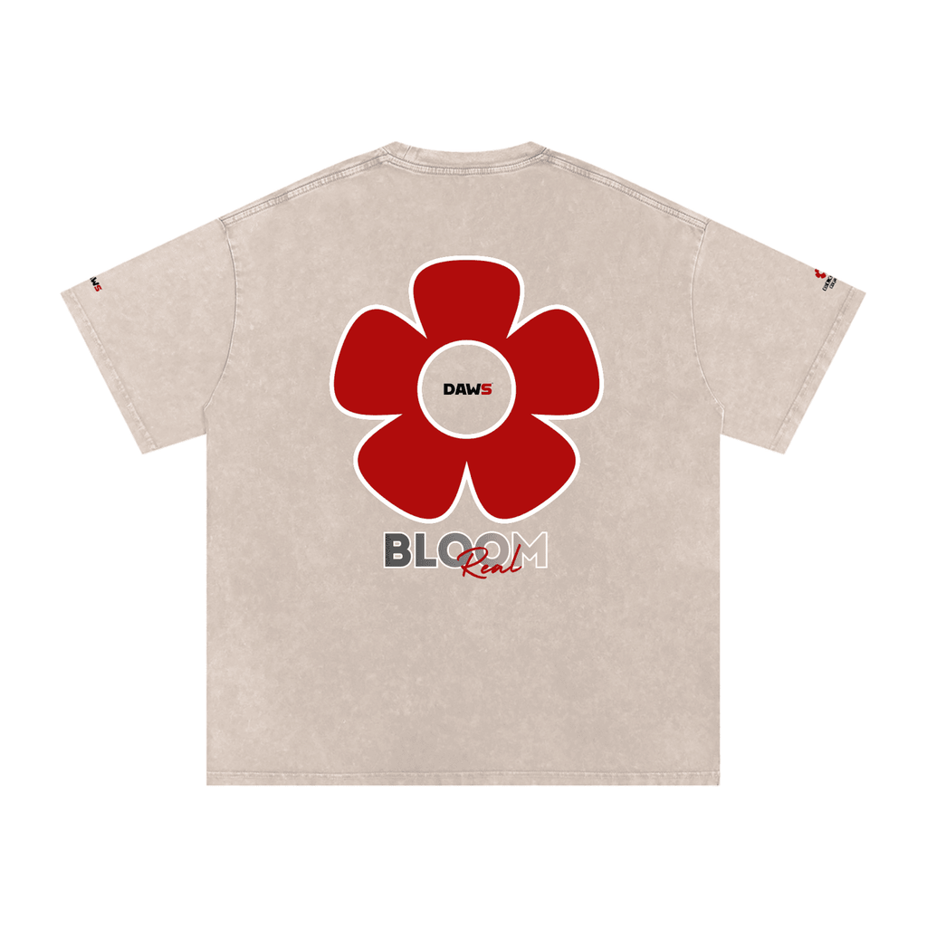 Camiseta Bloom Real oversize de algodón lavado a nieve DAWS Select unisex color - Streetwear DAWS