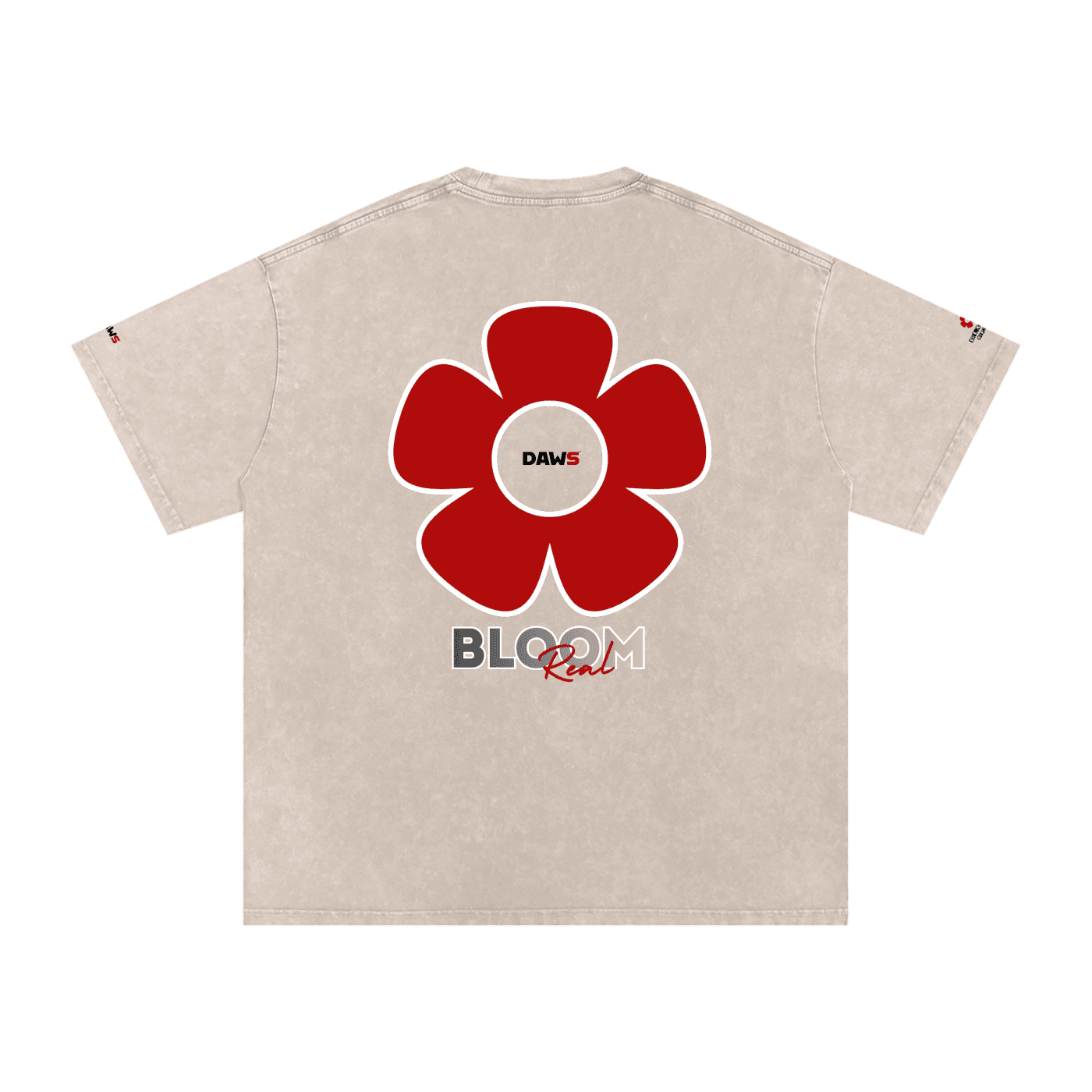 Camiseta Bloom Real oversize de algodón lavado a nieve DAWS Select unisex color - Streetwear DAWS