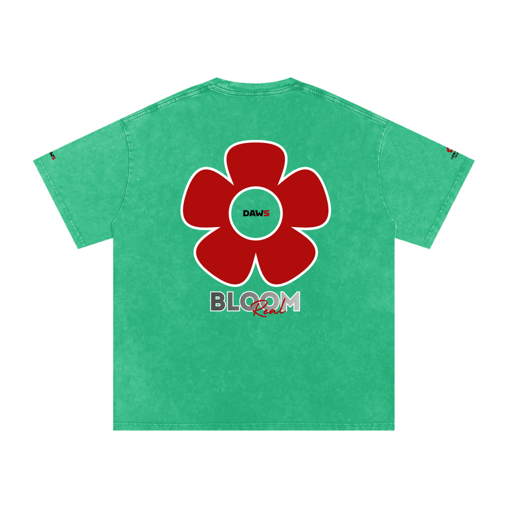Camiseta Bloom Real oversize de algodón lavado a nieve DAWS Select unisex color - Streetwear DAWS
