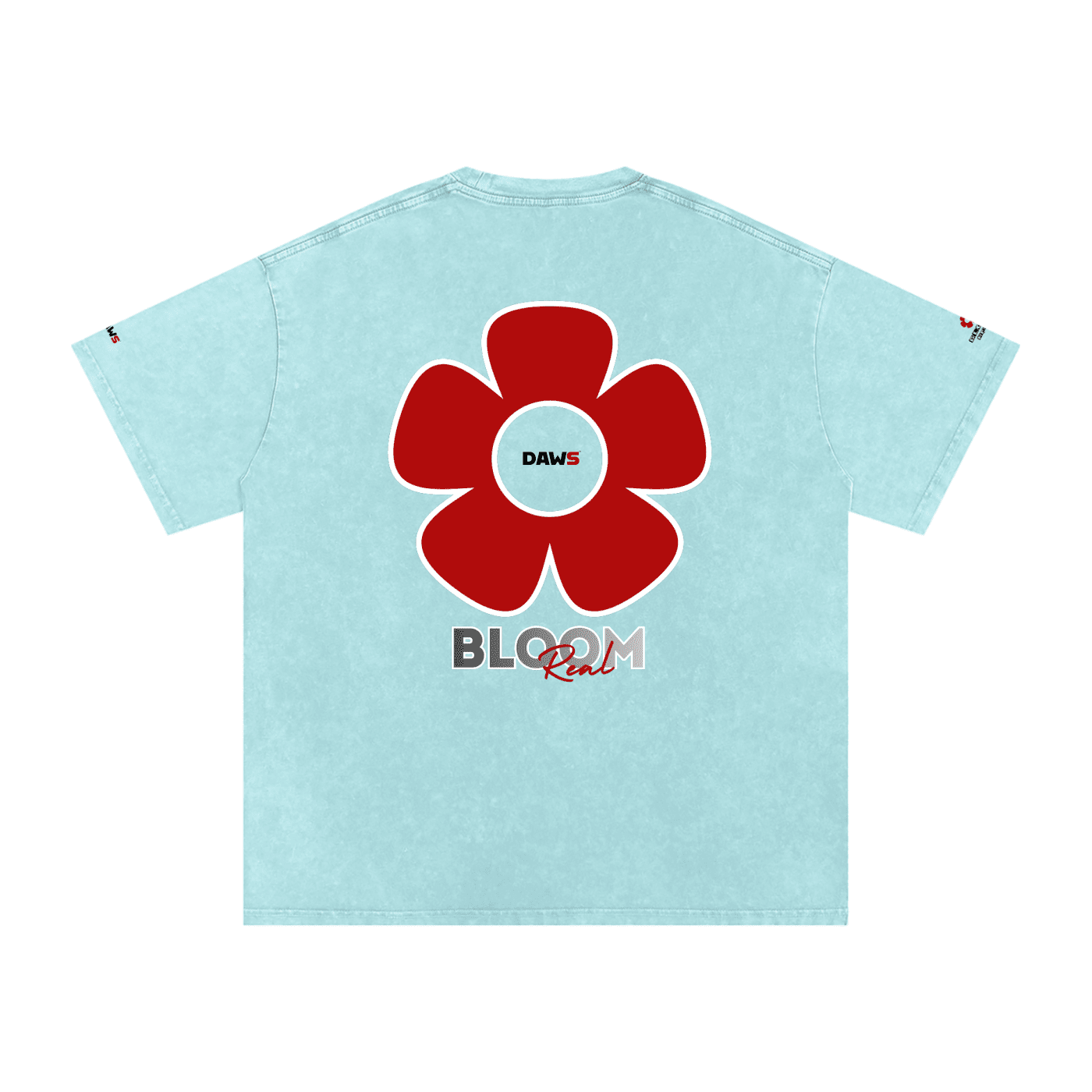 Camiseta Bloom Real oversize de algodón lavado a nieve DAWS Select unisex color - Streetwear DAWS