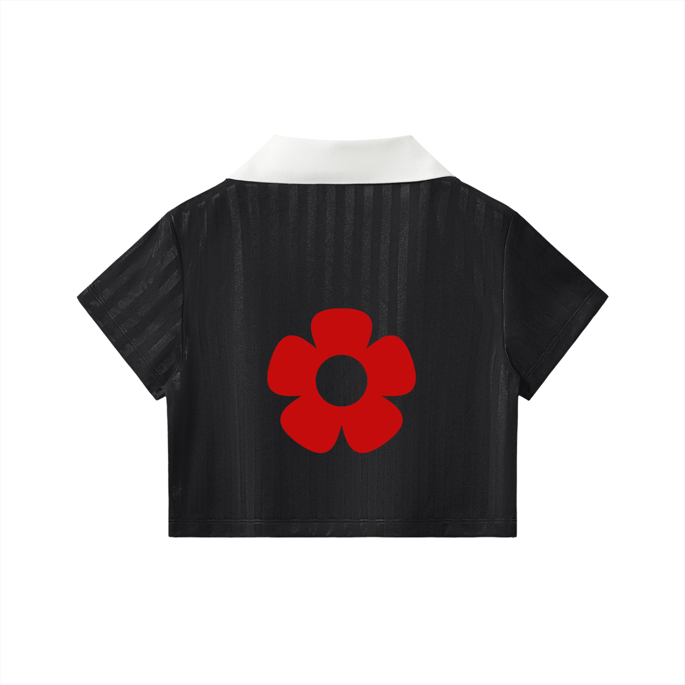 Camiseta Cropped de Rayas Stadium Black Negro & Blanco - Camisetas Futbol DAWS