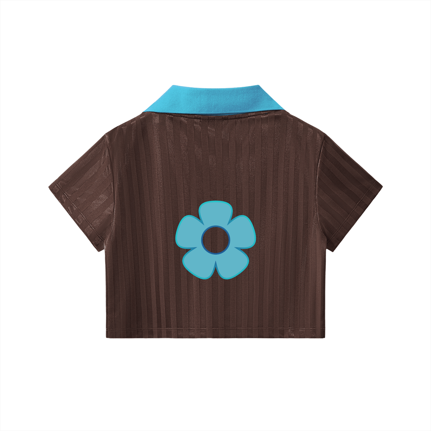 Camiseta Cropped de Rayas Stadium Blue Café & Azul - Camisetas Futbol DAWS