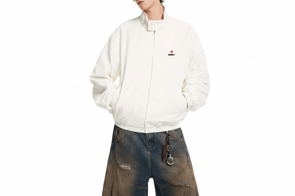 Chaqueta Bomber de cuello alto beige o camel DAWS Select unisex color - Streetwear DAWS