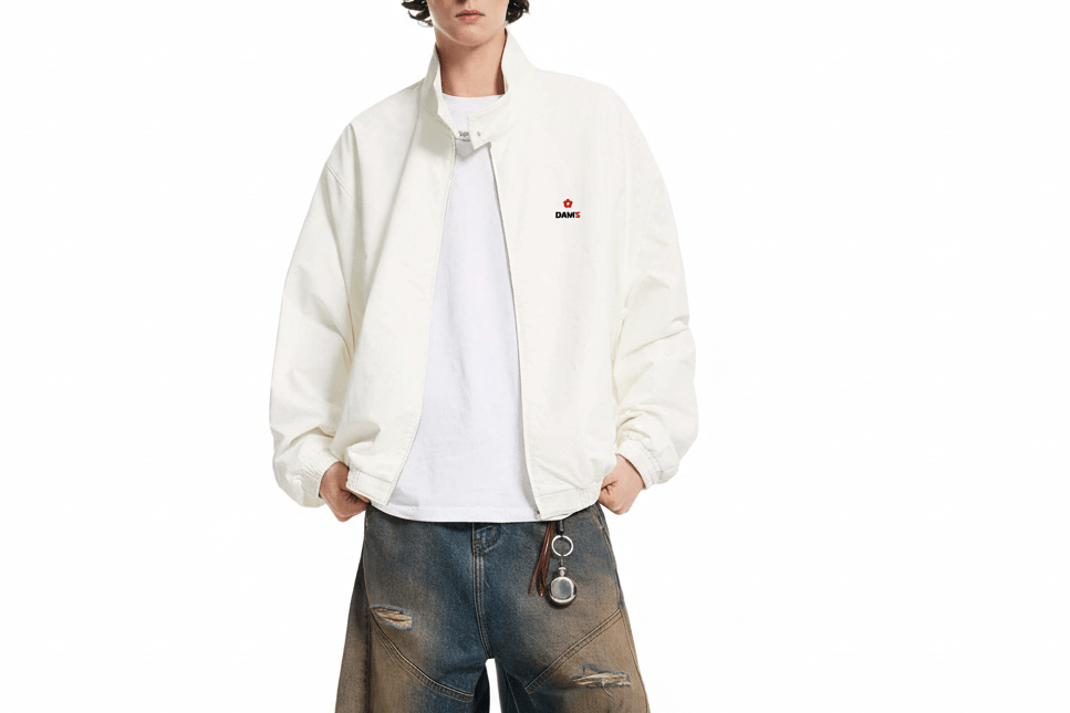 Chaqueta Bomber de cuello alto beige o camel DAWS Select unisex color - Streetwear DAWS