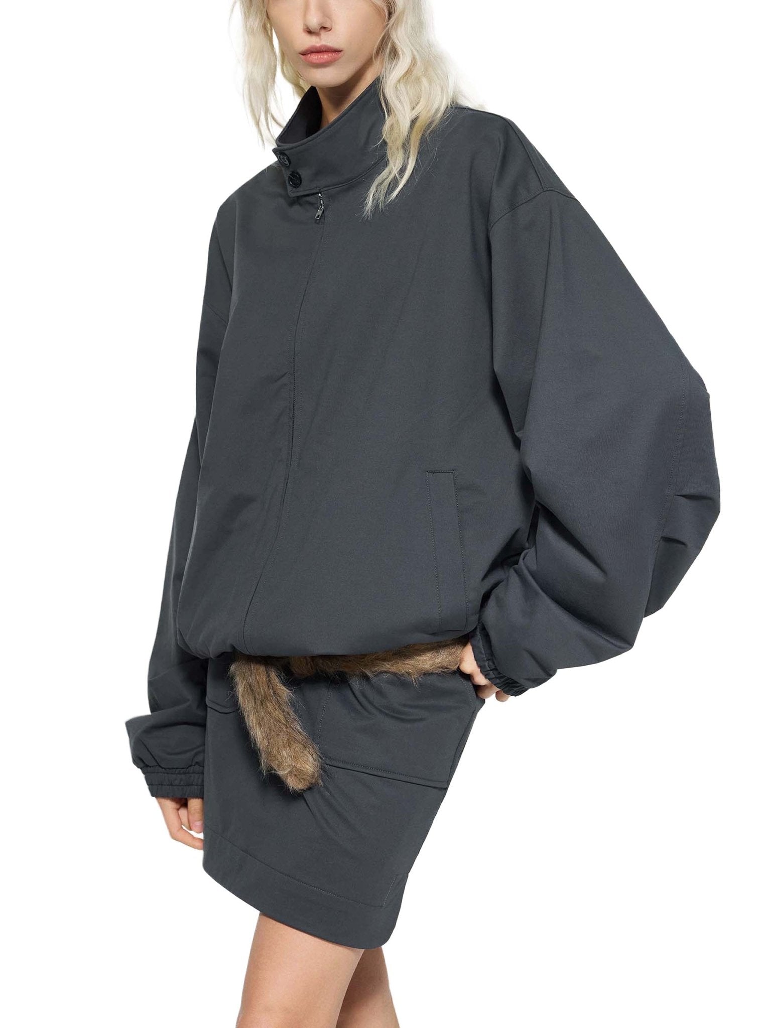 Chaqueta bomber de cuello alto DAWS Select - negro/gris color - Streetwear DAWS