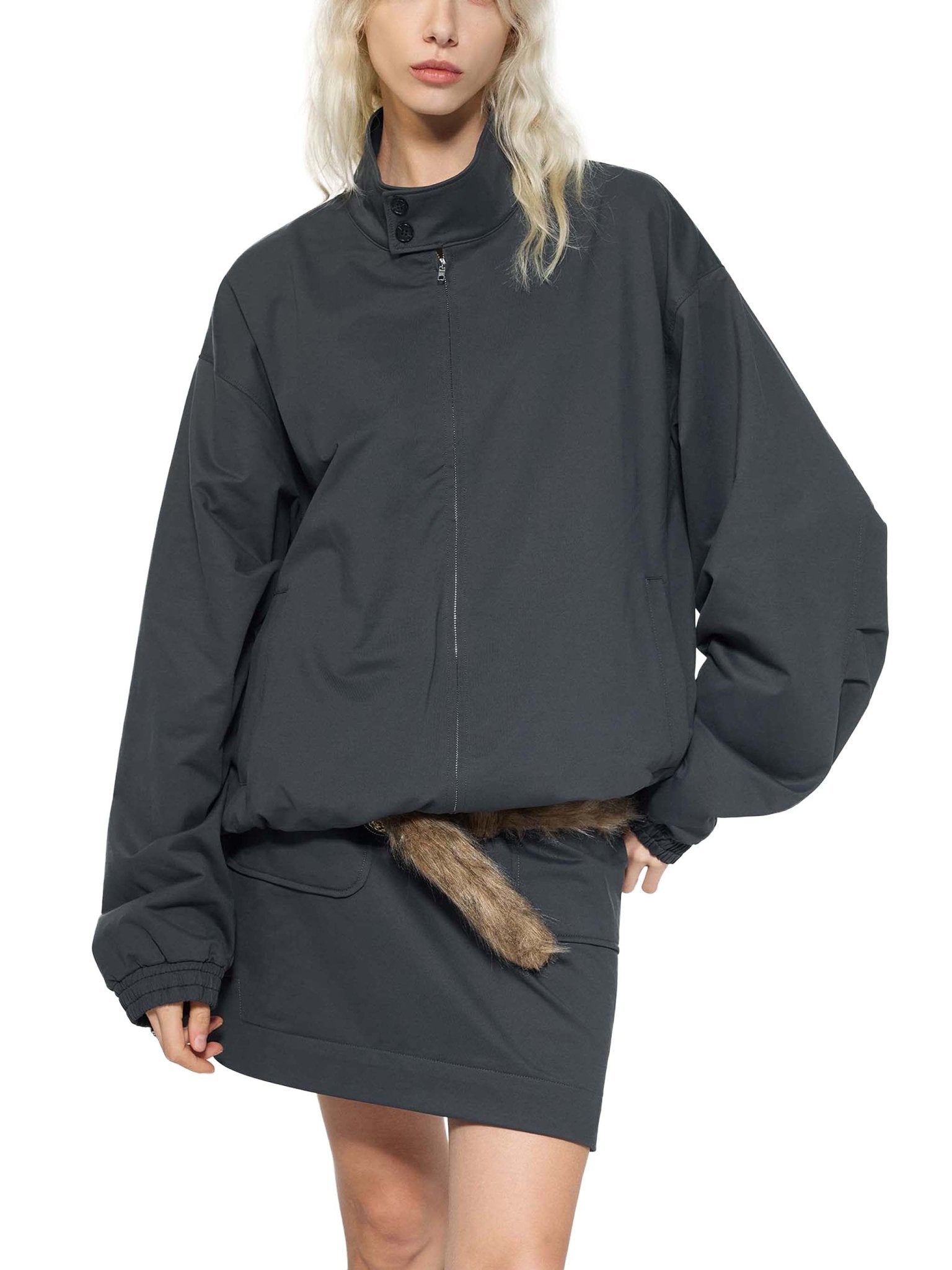 Chaqueta bomber de cuello alto DAWS Select - negro/gris color - Streetwear DAWS