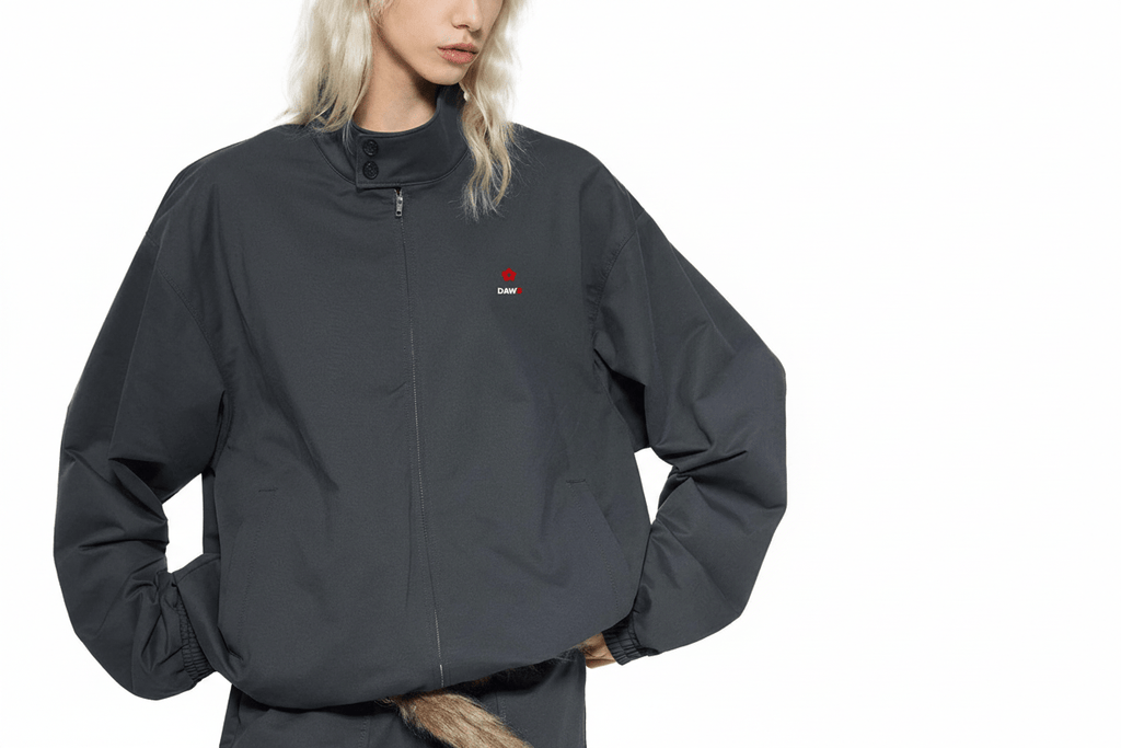 Chaqueta bomber de cuello alto negra o gris DAWS Select unisex color - Streetwear DAWS