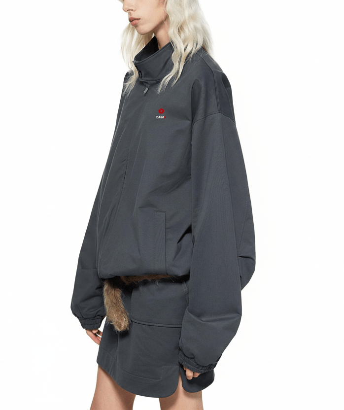 Chaqueta bomber de cuello alto negra o gris DAWS Select unisex color - Streetwear DAWS