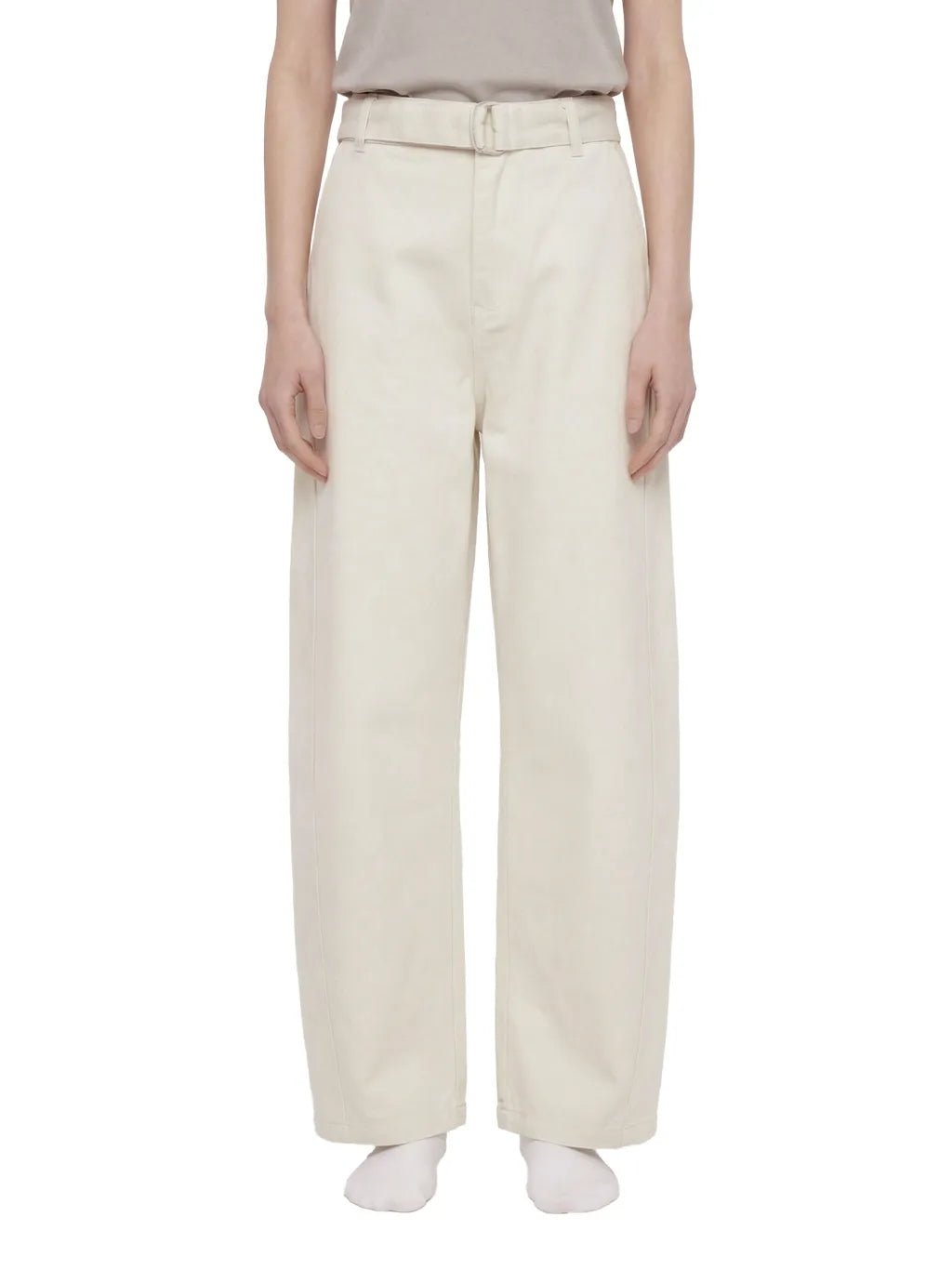 Chino Barrel Blanco Mujer Blanco roto - Pantalones DAWS