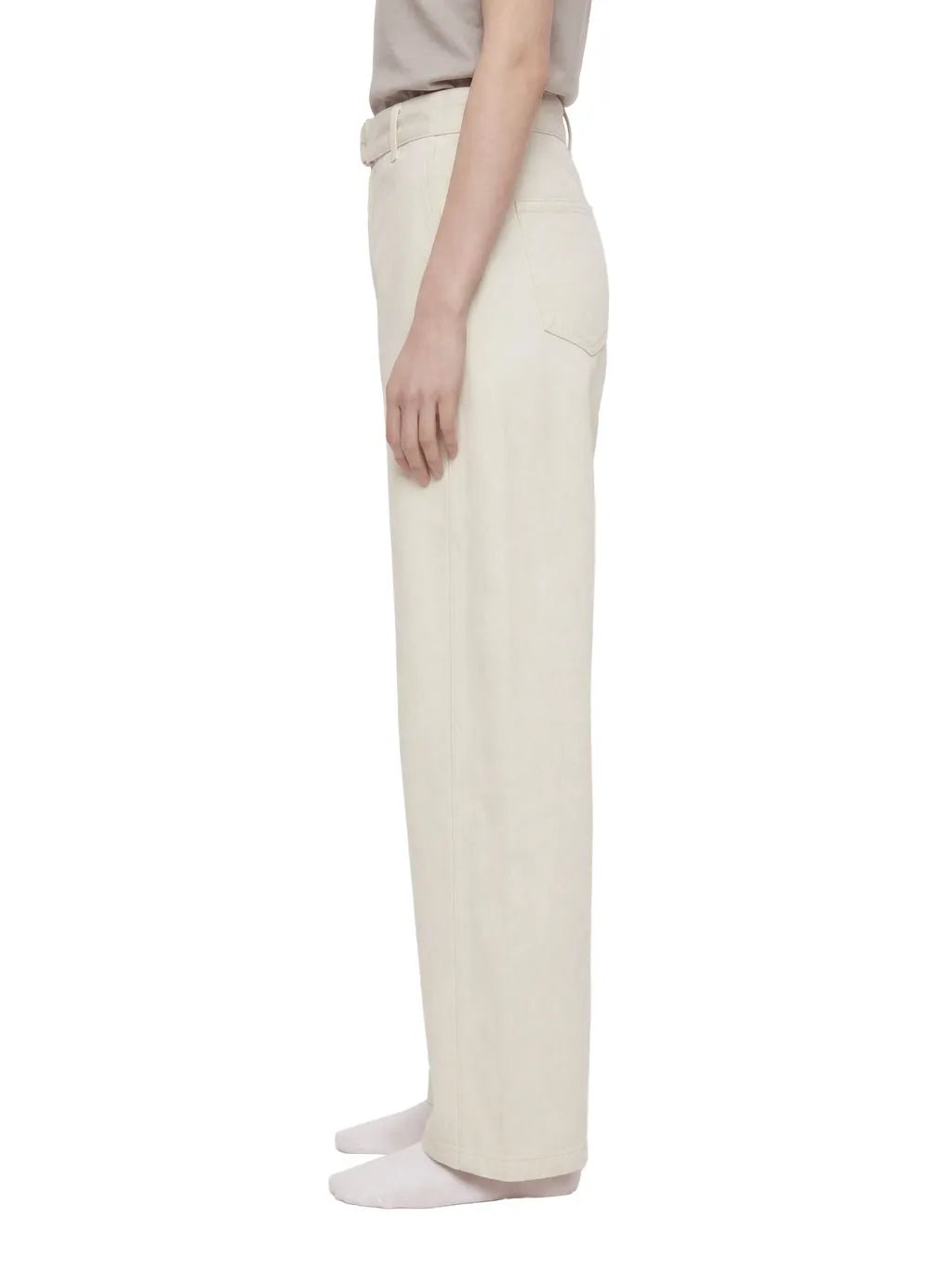 Chino Barrel Blanco Mujer Blanco roto - Pantalones DAWS