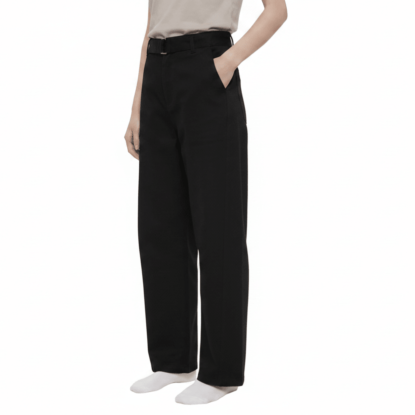 Chino Barrel Negro Mujer Negro/Black - Pantalones DAWS