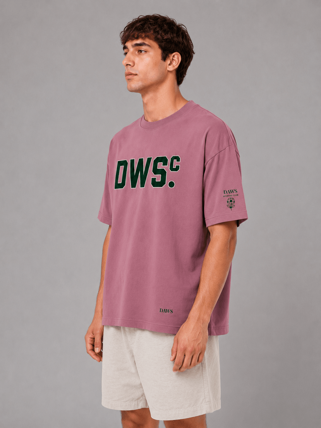 Collegiate Oversize Green Rosa Viejo - Camisetas DAWS