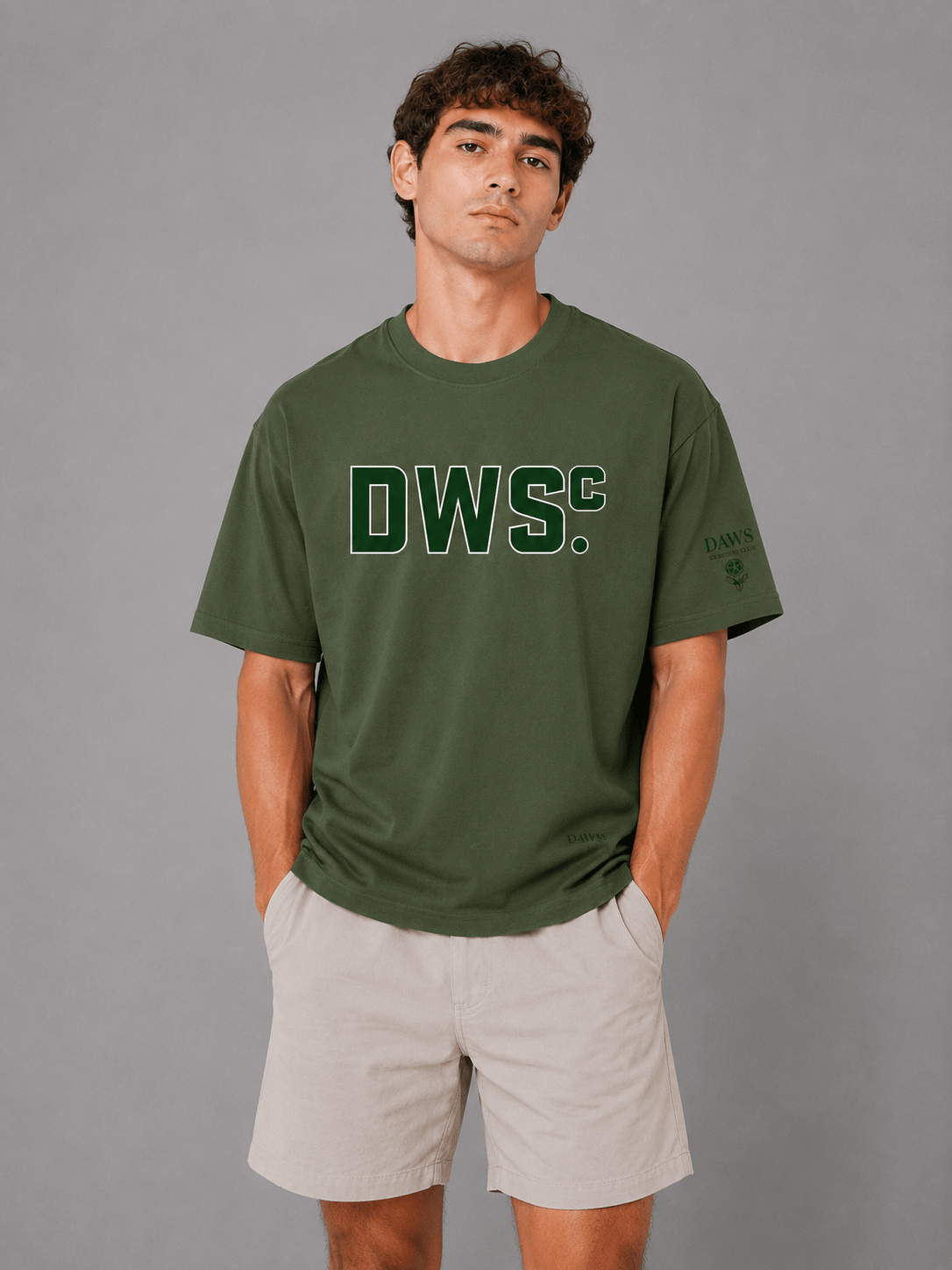 Collegiate Oversize Green Rosa Viejo - Camisetas DAWS