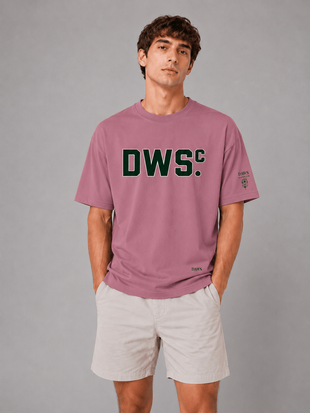 Collegiate Oversize Green Rosa Viejo - Camisetas DAWS