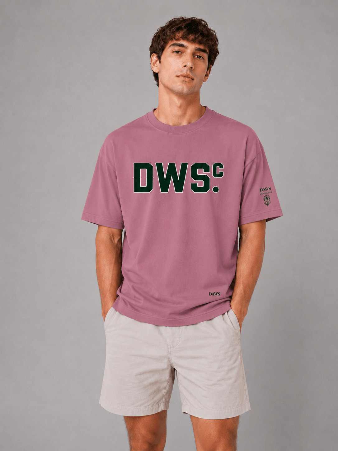 Collegiate Oversize Green Rosa Viejo - Camisetas DAWS