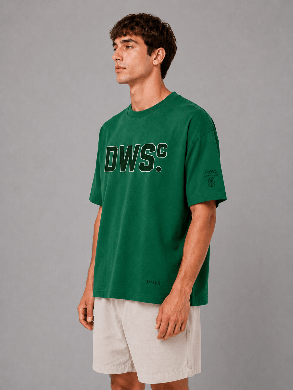 Collegiate Oversize Green Rosa Viejo - Camisetas DAWS