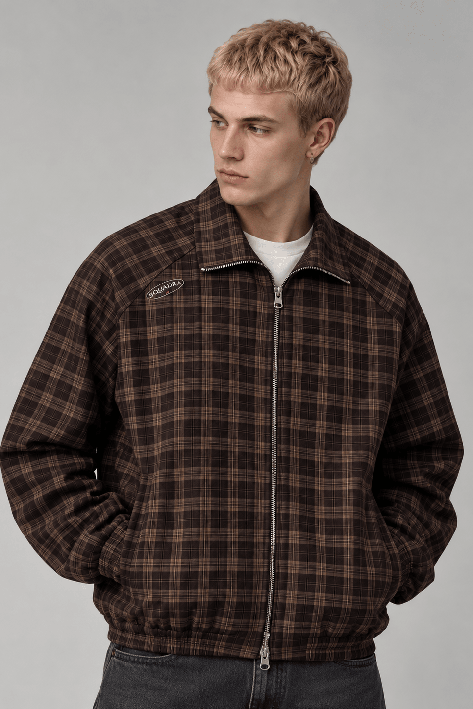 DISORDER — Plaid Full-Zip Track Jacket Red Plaid - Chaqueta DAWS