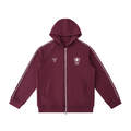 D.W.S.c. Heavyweight Raglan Zip Hoodie — Bordó Dull Red - DAWS