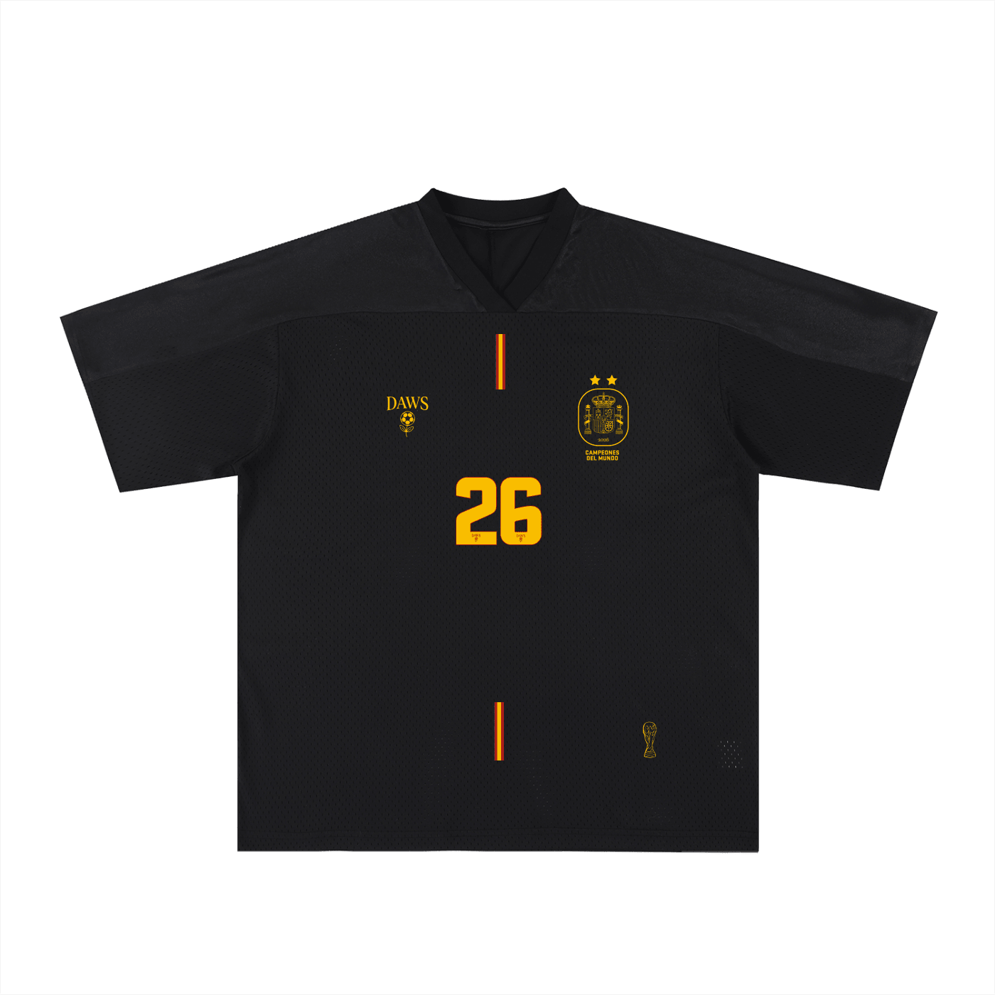 España 26 Negro - Camisetas Futbol DAWS