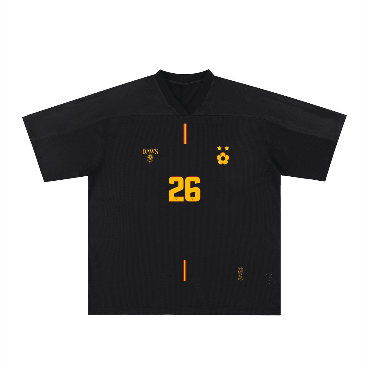 España Elegante 26 - Fútbol con Dos Estrellas Negro - Camisetas Futbol DAWS