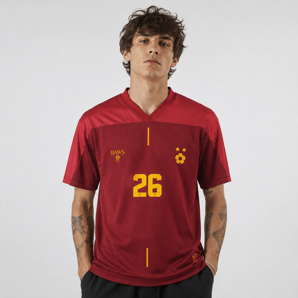 España Elegante 26 - Fútbol con Dos Estrellas Rojo - Camisetas Futbol DAWS
