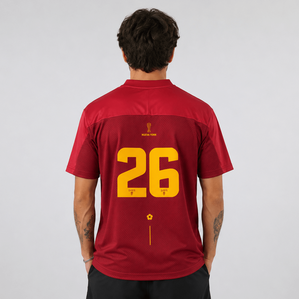 España Elegante 26 - Fútbol con Dos Estrellas Rojo - Camisetas Futbol DAWS