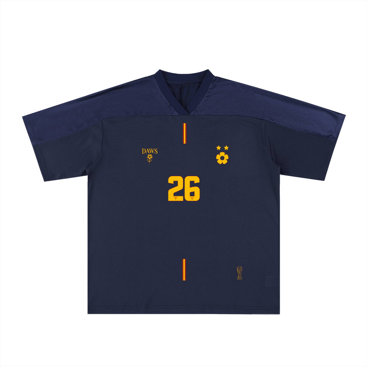 España Elegante 26 - Fútbol con Dos Estrellas Azul - Camisetas Futbol DAWS
