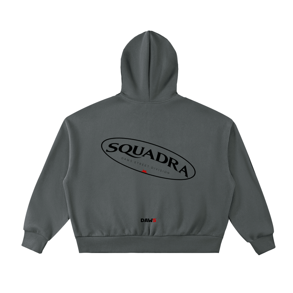 HALO ASH Full-Zip Boxy Hoodie Charcoal Gray - Sudadera DAWS