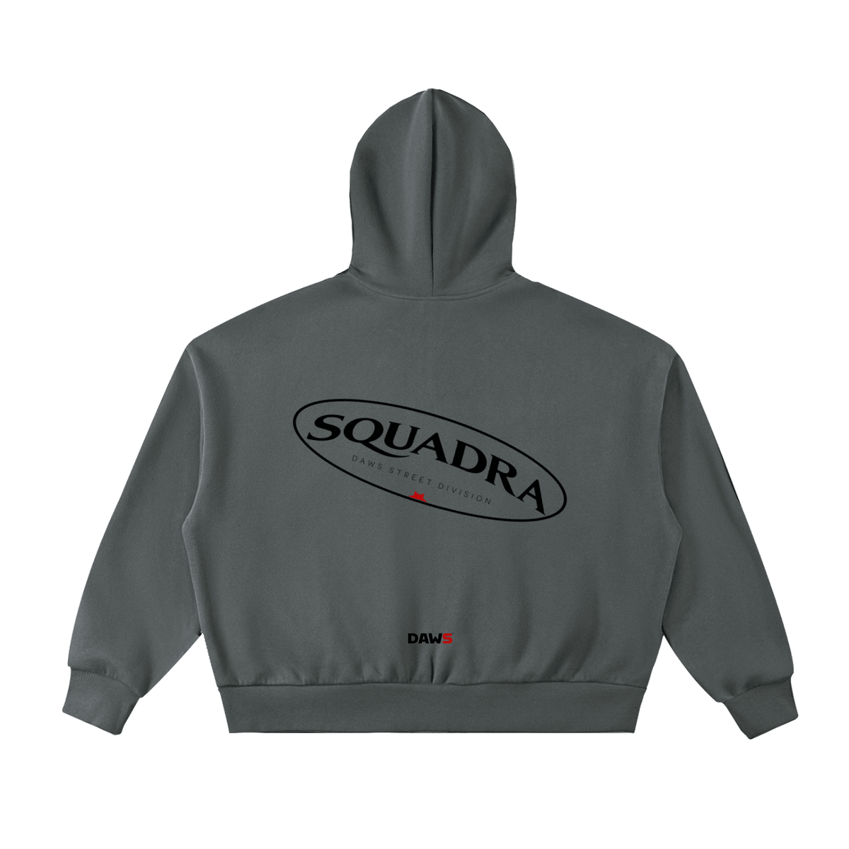 HALO ASH Full-Zip Boxy Hoodie Charcoal Gray - Sudadera DAWS