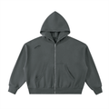 HALO ASH Full-Zip Boxy Hoodie Charcoal Gray - Sudadera DAWS