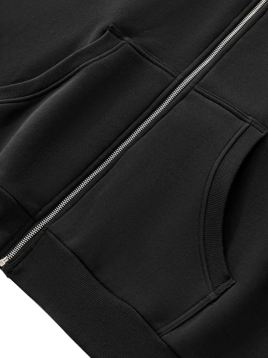 HALO VOID Full-Zip Boxy Hoodie Black - Sudadera DAWS