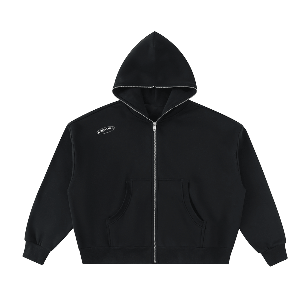 HALO VOID Full-Zip Boxy Hoodie Black - Sudadera DAWS