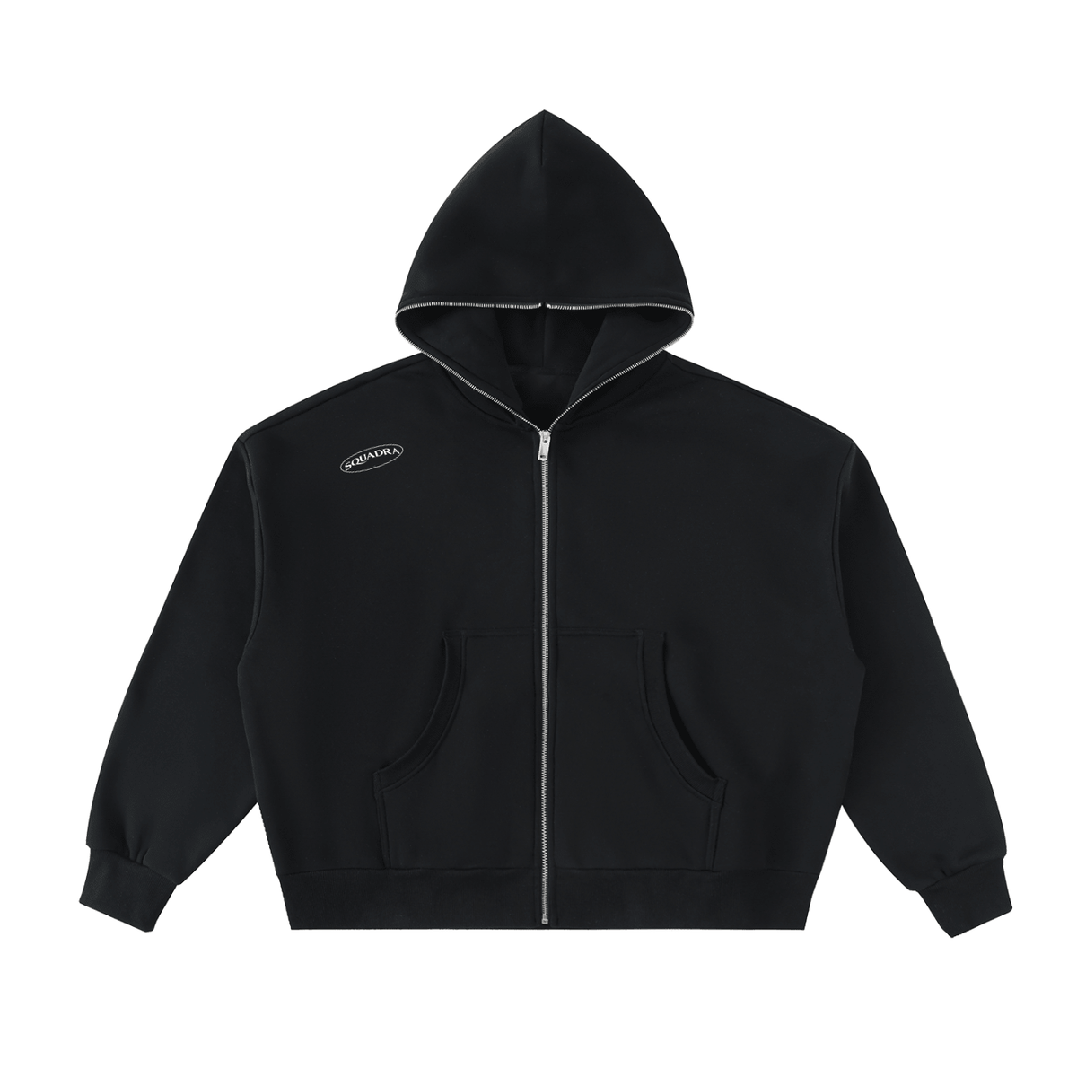 HALO VOID Full-Zip Boxy Hoodie Black - Sudadera DAWS
