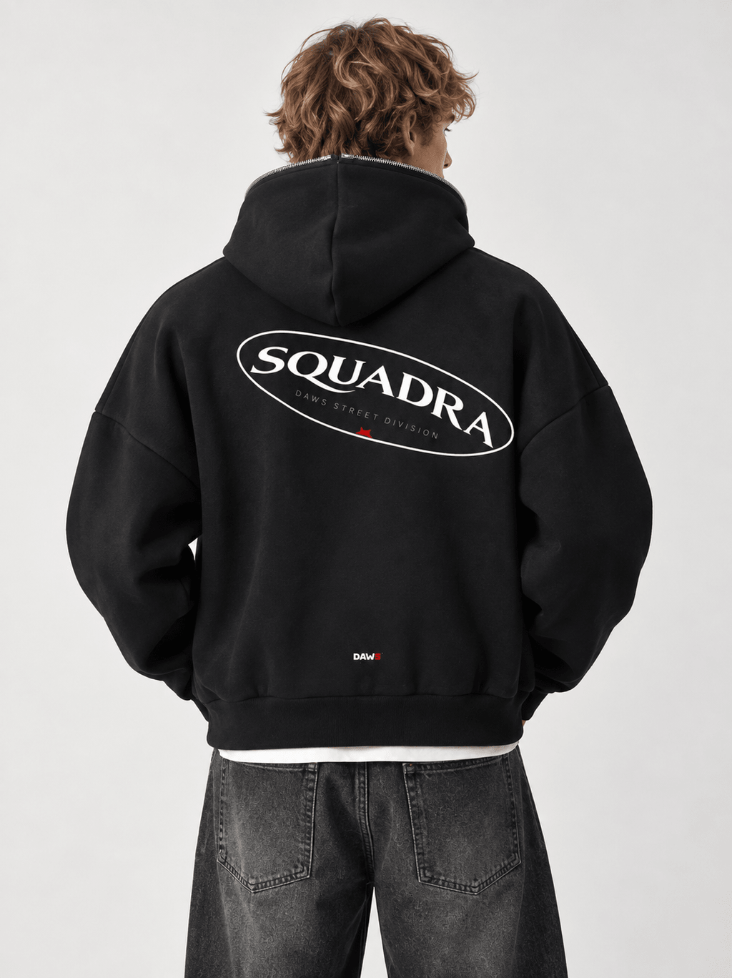 HALO VOID Full-Zip Boxy Hoodie Black - Sudadera DAWS